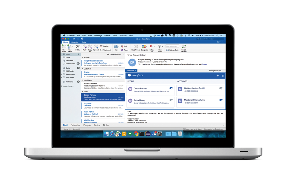outlook 2016 for mac and salesforce imap